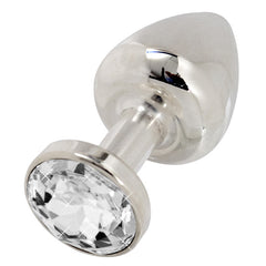 BUTTPLUG SILVER W CRYSTAL 35MM