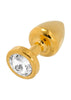 BUTTPLUG GOLD 24C W CRYSTAL 25MM