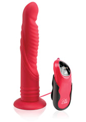 FF ELITE VIBRATING 8" DILDO RED