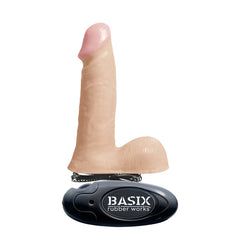 BASIX 6" VIBRATING DONG FLESH